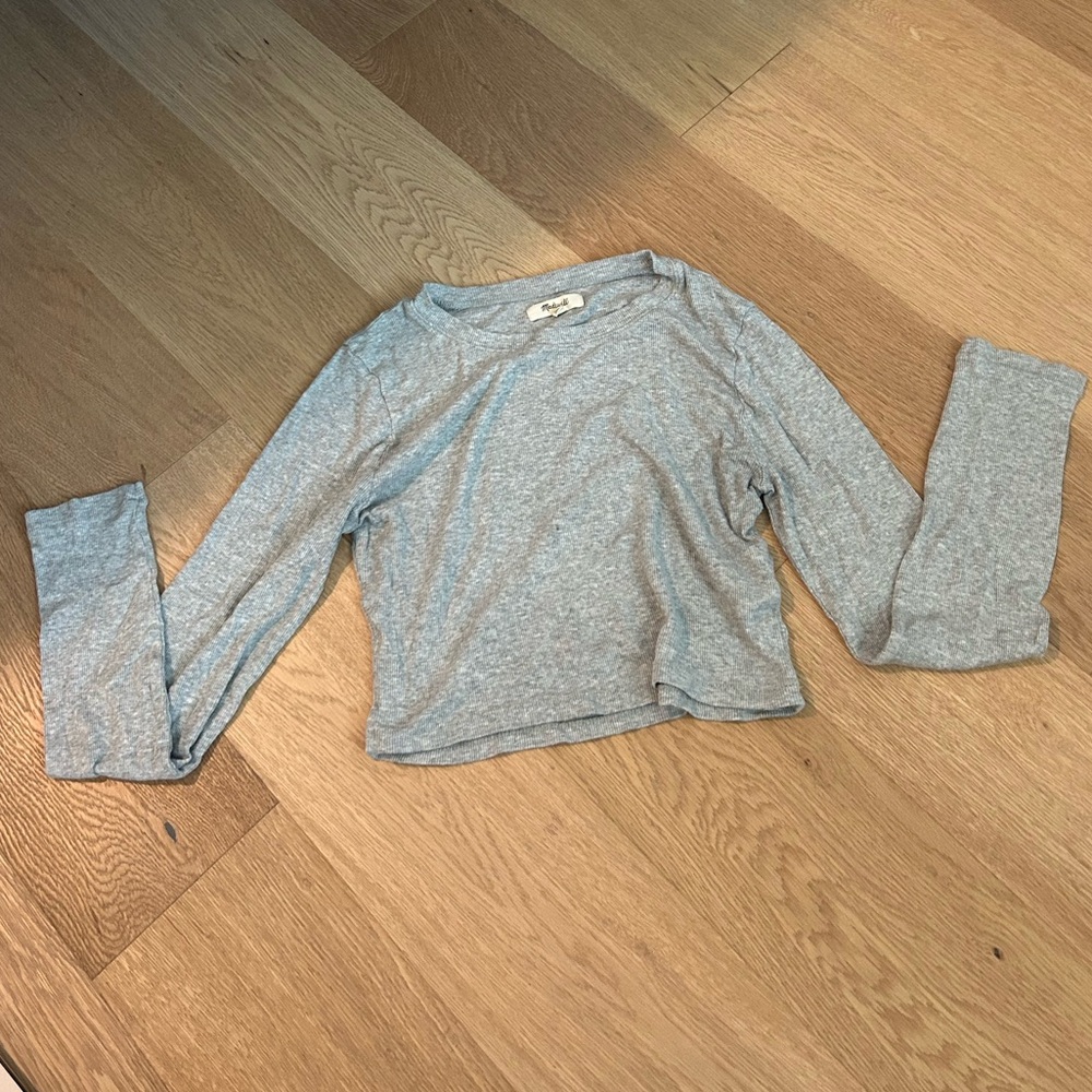 Gray Long Sleeve Top